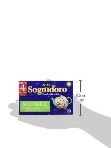 Sogni d'oro Solubile Astuccio Da 20 Filtri, Già Zuccherata, Immediatamente Solubile In Acqua, Facile Da Preparare, Piacevole E Rilassante., Camomilla, 100 Grammo