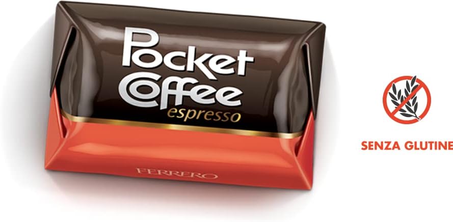 Pocket Coffee Espresso Scatola con 18 Praline di Finissimo Cioccolato e Ripieno di Caffe 100% Arabica 225g