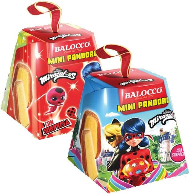 Mini Pandoro Balocco Miraculous LADYBUG 80 grammi con SORPRESA, 1 item