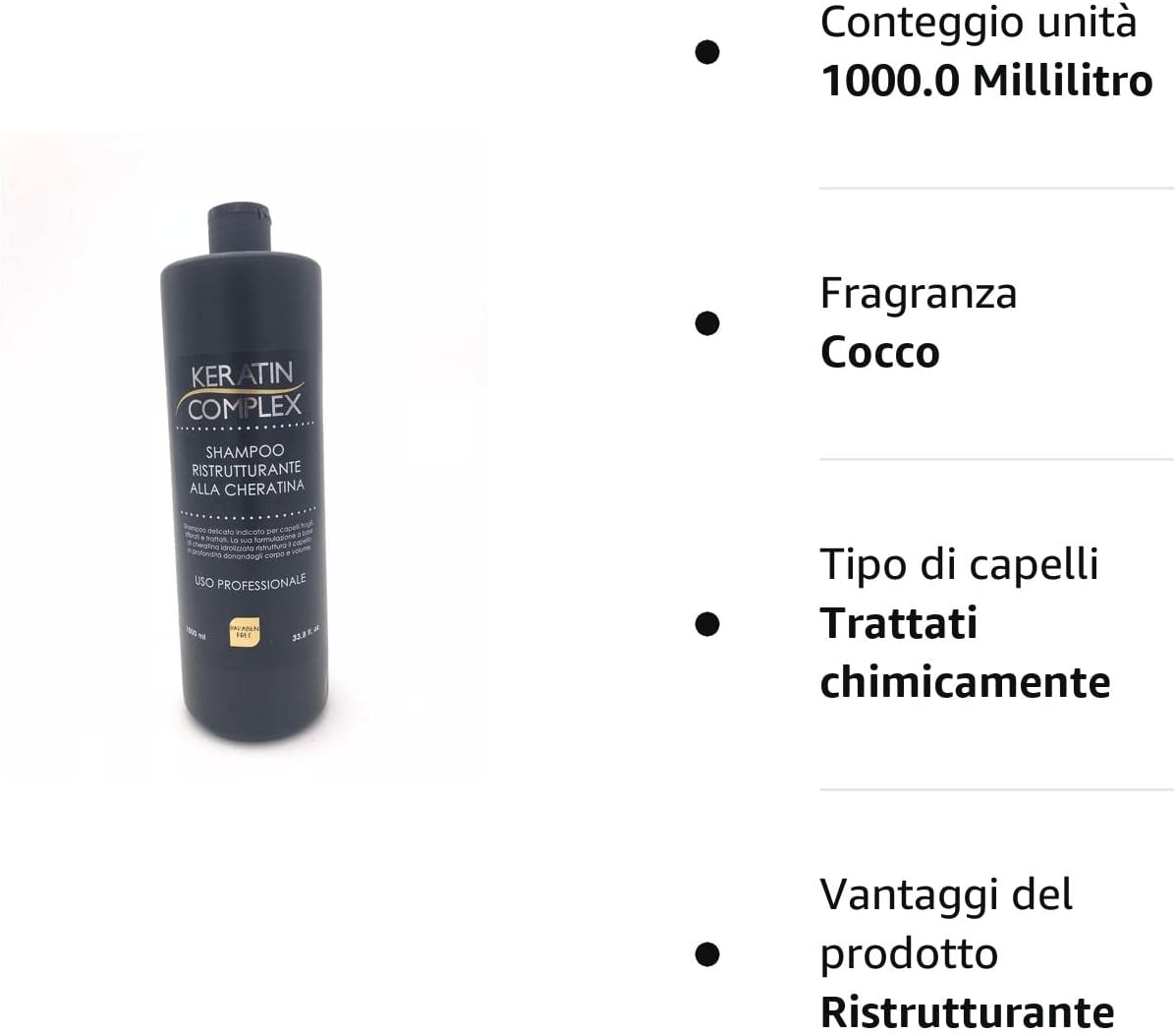 Keratin Complex Therapy Ristrutturante Alla Cheratina Shampoo 1 Litro