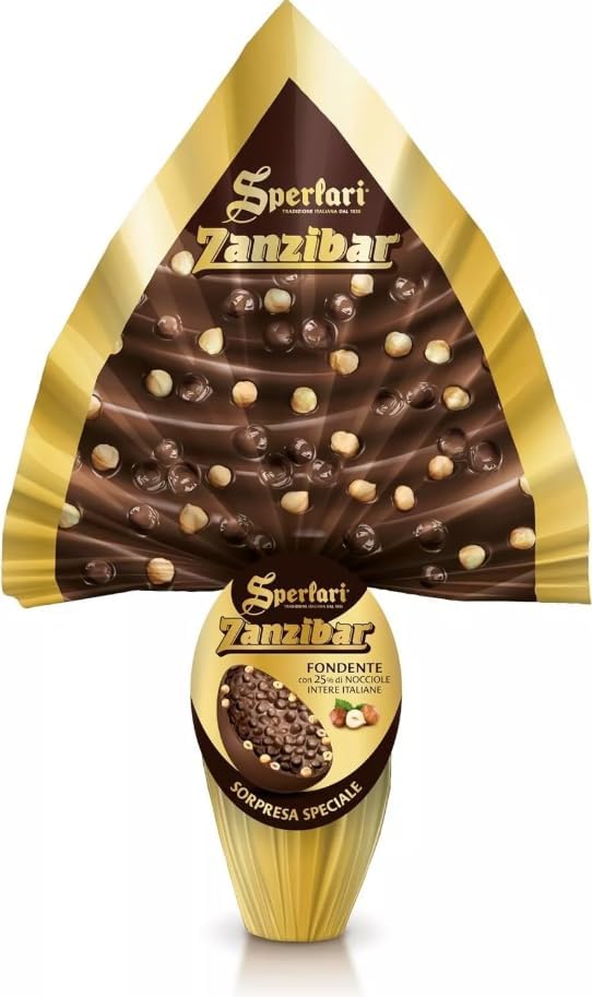Uovo Cioccolato Fondente e Nocciole Intere Italiane - 350 gr