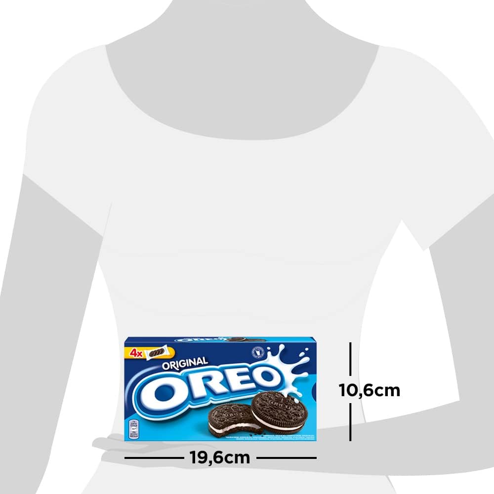 Oreo Original, Biscotti al Cacao Ripieni di Crema al Gusto Vaniglia, 176g (4 monoporzioni da 44g)