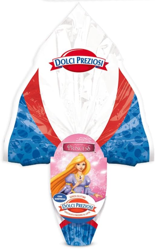 Dolci Preziosi Fairytale Princess Principesse Mini Uova di Cioccolato Finissimo al Latte Senza Glutine con Sorpresa 40g con Portachiavi Raspada® - Pasqua 2024