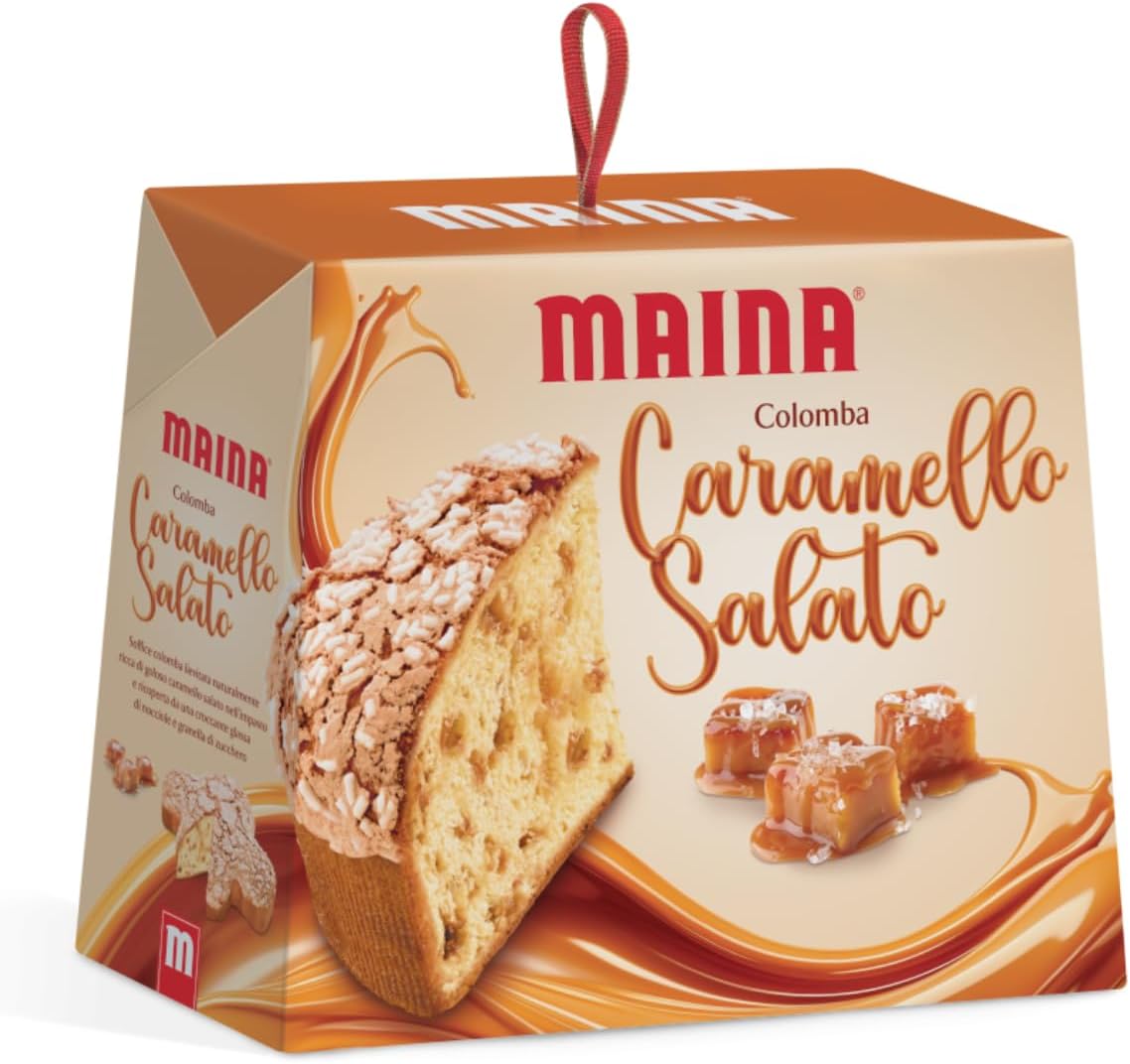 Colomba Maina Caramello Salato Scatola da 750 g Pasqua Confezione Idea Regalo