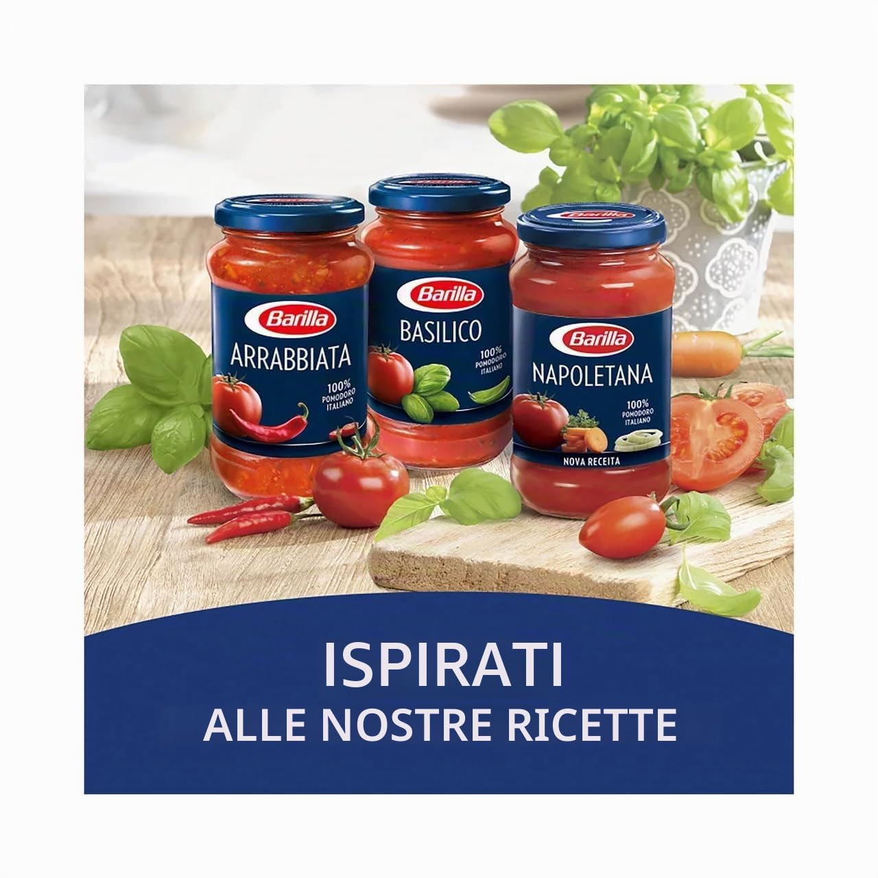 BARILLA Salsa Arrabbiata al Pomodoro e Peperoncino, Set di 4 Barattoli, 400g per Barattolo