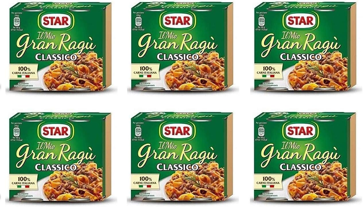 6X Il Mio Gran Ragù Star Classico Salsa di Pomodoro per Pasta (2 x 180g) Leggi da mangiare