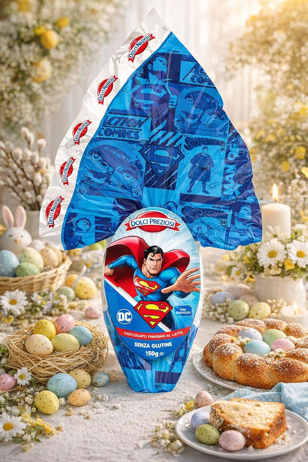 Uovo di Pasqua Tema Supereroe 150g Cioccolato al Latte Finissimo con Sorpresa Ufficiale Idea Regalo per Bambini Edizione Pasqua 2026 Senza Glutine Collezione Personaggio