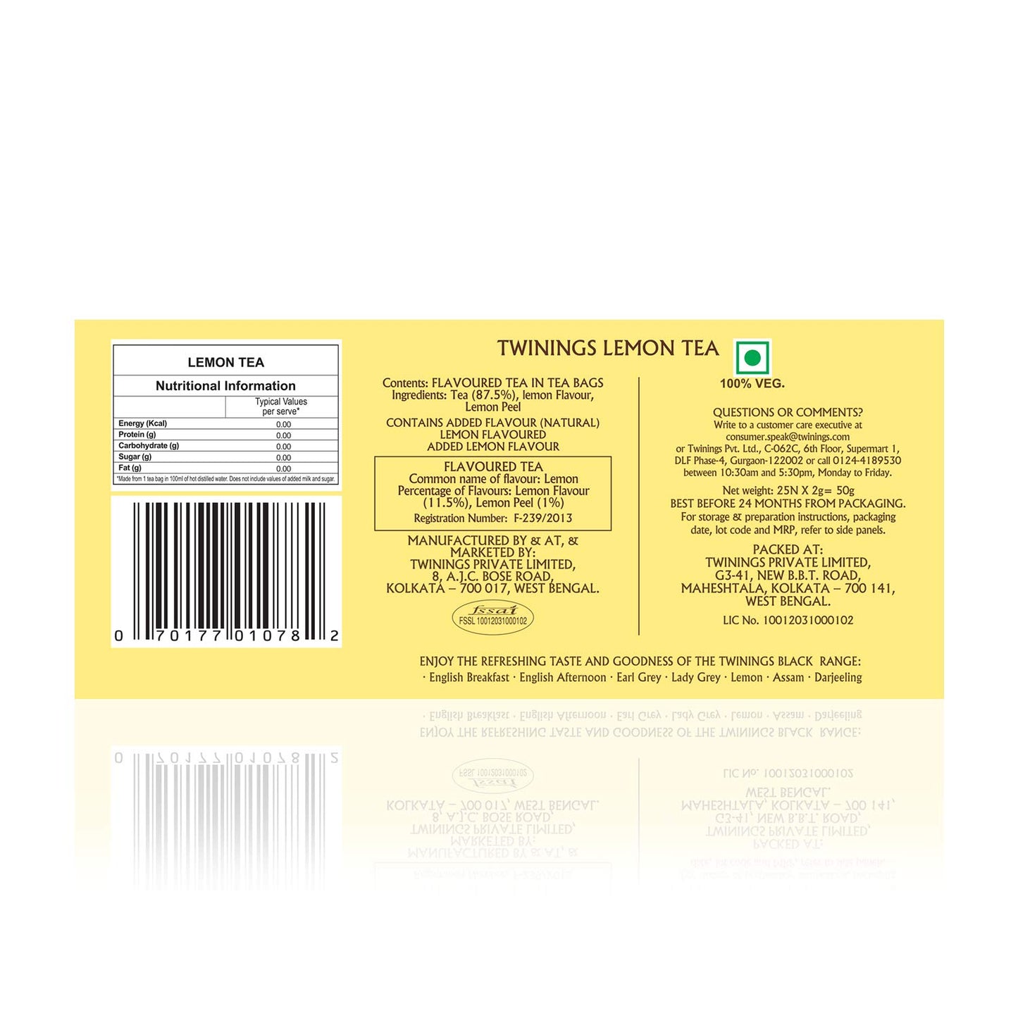 Twinings - Lemon, Tè nero con aroma limone - 50 g