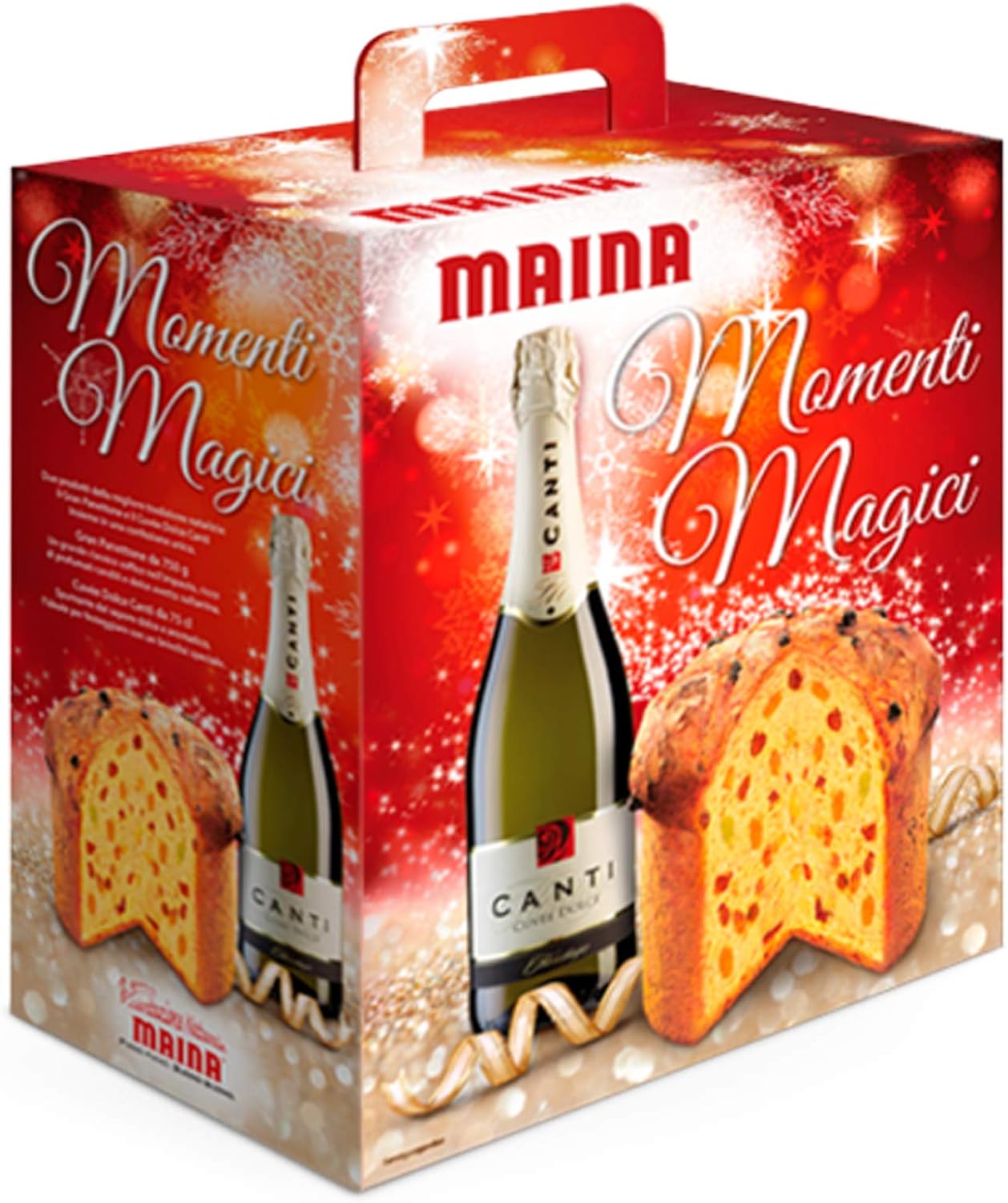 LE STRENNE MAINA MOMENTI MAGICI GRAN PANETTONE 750 GR + CUVEE 75 CL PANDORO