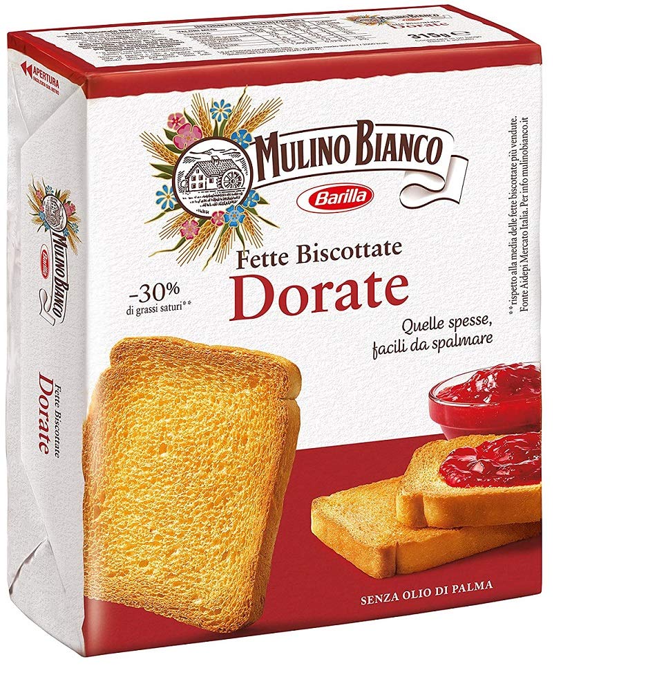 Mulino Bianco Fette Biscottate Le Dorate Biscotti Colazione Fette Biscotti Al Forno 315g