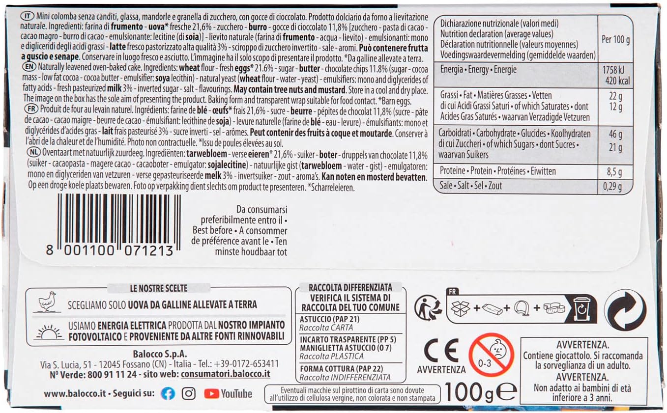 Balocco Mini Colomba Minions Gocce Cioccolato, 100g