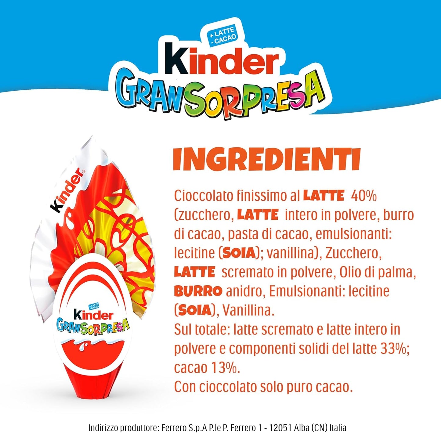 Kinder GranSorpresa Gigante Disney Princess, Uovo di Pasqua Kinder 2026 di Finissimo Cioccolato al Latte, con Doppia Sorpresa Disney Princess, 320 g