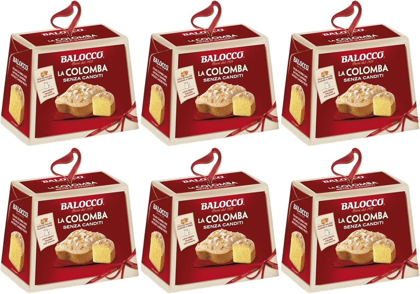 Balocco La Colomba Senza Canditi, Dolce Pasquale Tradizionale, 100g (6 Pezzi)