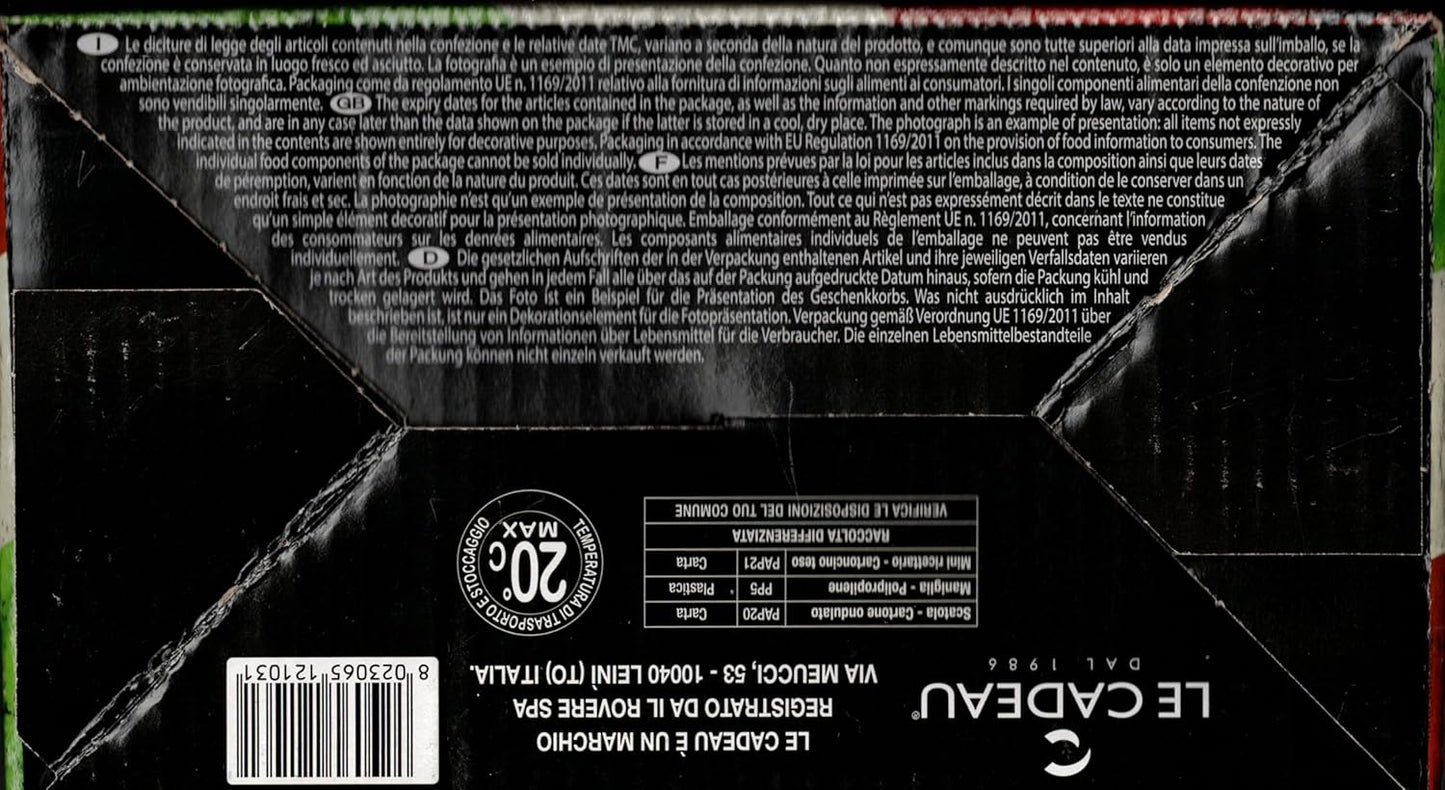 Le Cadeau Sapori d'Italia Scatola Regalo con 6 pezzi: Parmigiano Reggiano, Pasta, Sugo Arrabbiata, Aceto Balsamico, Miniricettario Consorzio Parmigiano