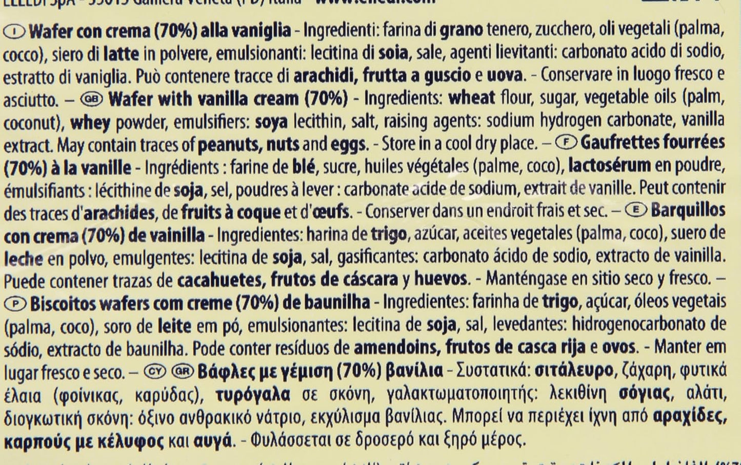 Lago 1968, Pacco Doppio Vaniglia 2x125g, Wafer con Vellutata Crema alla Vaniglia 70% con 3 Strati Friabili di Wafer