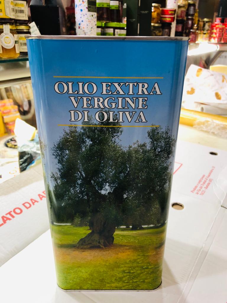 Olio extra vergine di oliva Sapore di Corato Prodotto Italiano Estratto a freddo Fruttato Intenso Latta da 5 Litri
