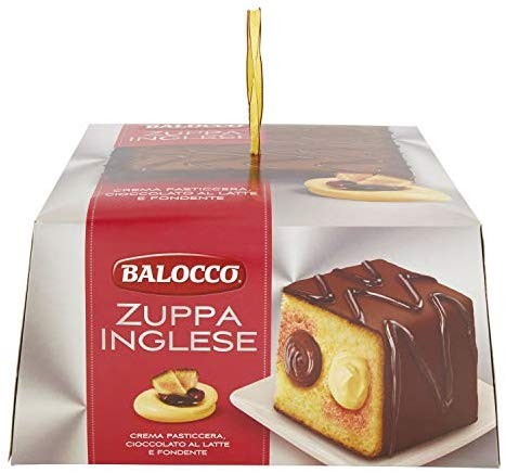 TORTA BALOCCO ZUPPA INGLESE CON CREMA PASTICCERA, CIOCCOLATO AL LATTE E FONDENTE 650 GRAMMI