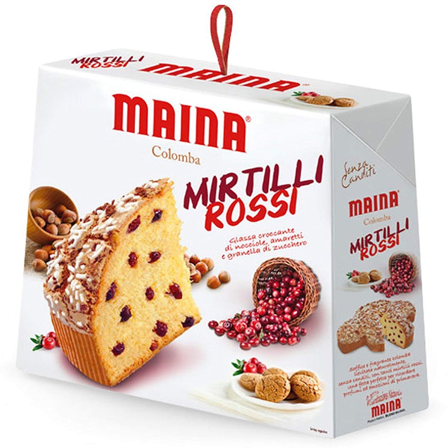 COLOMBA MIRTILLI ROSSI MAINA 750 GR GLASSA CROCCANTE DI NOCCIOLE AMARETTI FRUTTI