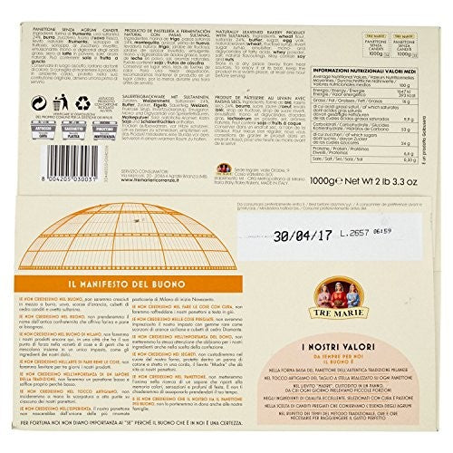 Tremarie Panettone S/Canditi Gr.1000