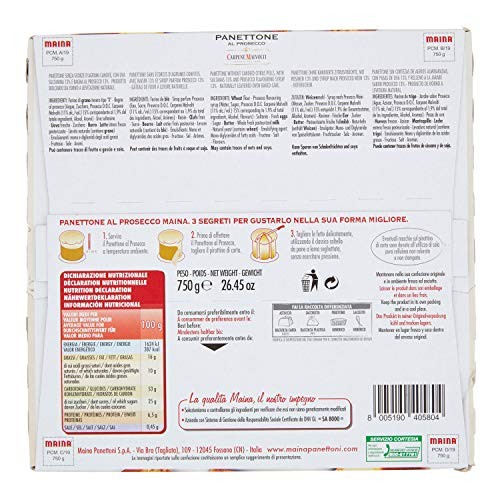 PANETTONE MAINA PANETTONE AL PROSECCO 750 GR CARPENE MALVOTI SPUMANTE NATALE