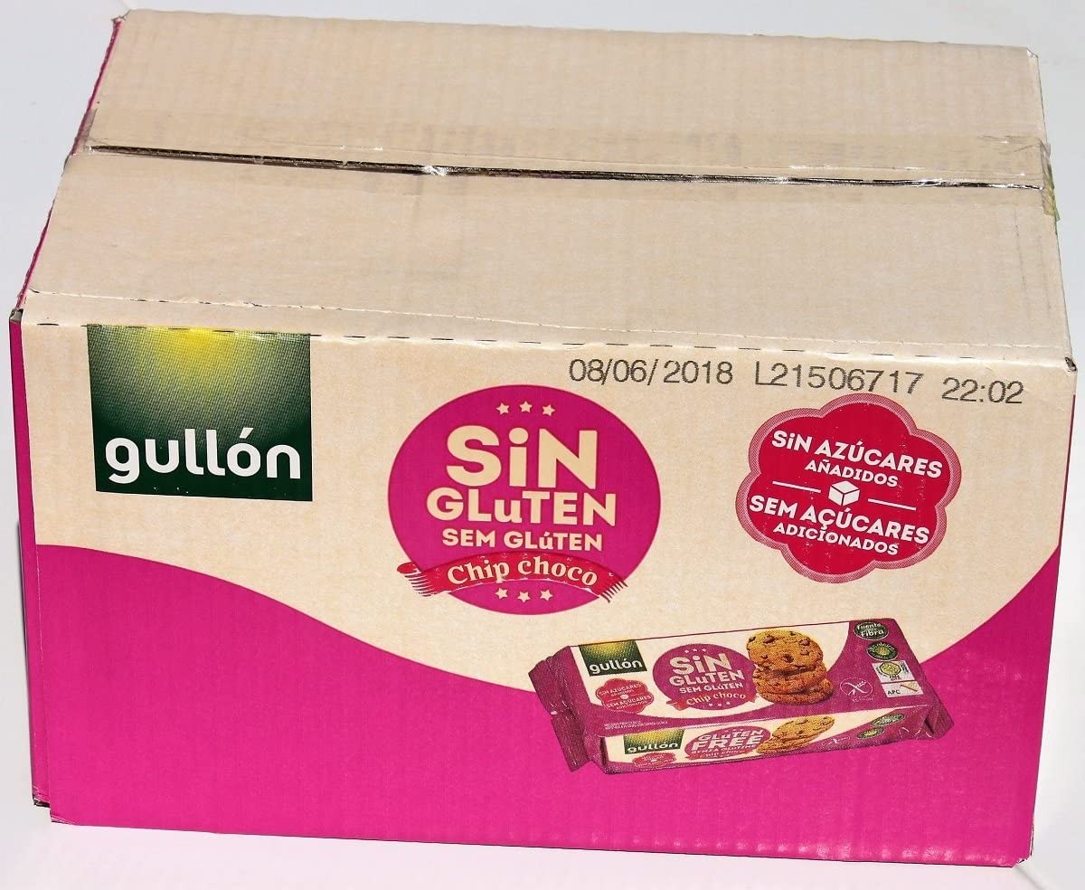 Gullon No Aggiunto zucchero e senza glutine Choc Chip Cookies 130 gr. (Pacchetto di 12)