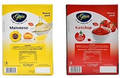 Gaia - Mix Di Salse Monodose: 102 Bustine Di Maionese + 102 Bustine Di Ketchup