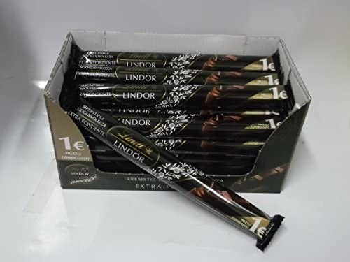 CONFEZIONE DA 24 PZ CIOCCOLATO LINDOR EXTRA FONDENTE MORBIDO RIPIENO BARRETTA DA 38GR