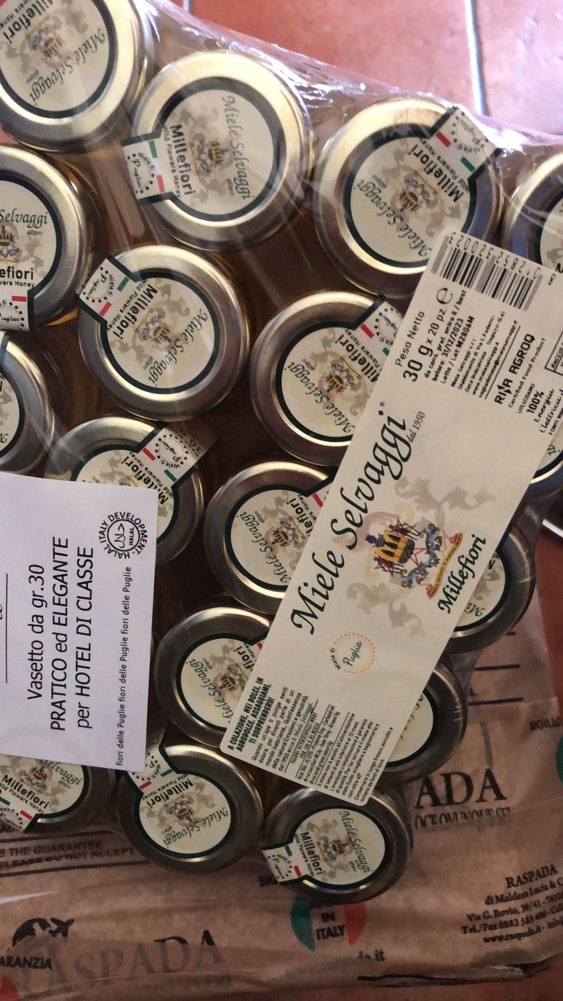 Miele Millefiori vetro 30 gr x 20