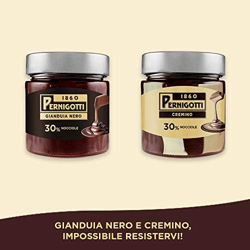 Pernigotti Crema Gianduia Nero, Crema Spalmabile Con Il 30% Di Nocciole E Il 14% Di Cacao, Senza Olio Di Palma, Senza Glutine, 1