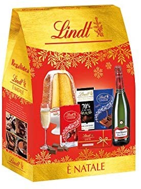 Confezione Natalizia cesto Strenna "E' NATALE LINDT PANDORO" da 6 Pazzi