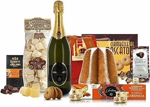 CESTA NATALE VILLA GUELFA LIBERTY 8 PEZZI PANDORO TRE MARIE CANTUCCINI BISCOTTI