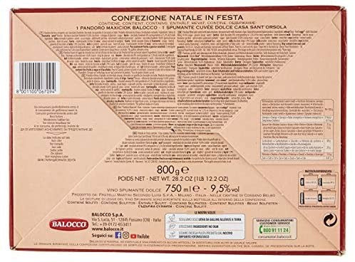 Balocco Natale in Festa Pandoro Maxiciok e Casa Sant'Orsola Vino Spumante Dolce, 750ml