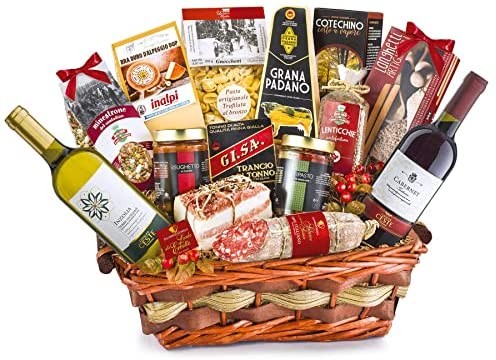Confezione cesto Natalizio DEL POGGIO con 15 specialità, idea Regalo gourmet