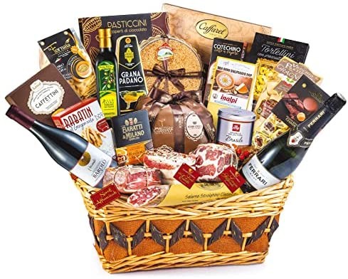 Confezione cesto Natalizio SELEZIONE con 23 specialità, idea Regalo gourmet