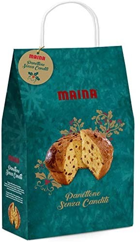 PANETTONE MAINA CON SHOPPER REGALO PANETTONE SENZA CANDITI 750 GR NATALE UVETTA