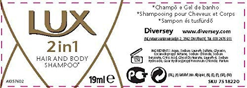 Lux Professional, bagnoschiuma e shampoo 2 in 1, confezione da hotel
