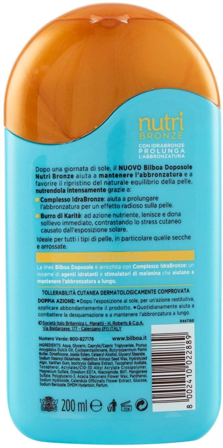Bilboa Burrocacao Latte SPF 30, Protezione Solare Alta per Pelli Sensibili, Formula con Vitamina C, Idrata, Nutre e Protegge, Se