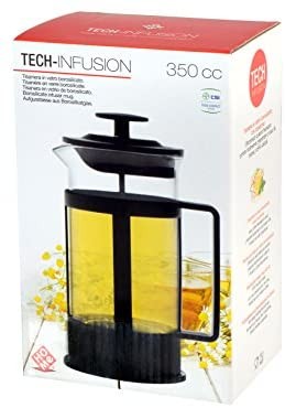 Home Tech Infusion Infusiera in Borosilicato, 350 CC, Trasparente/Nero