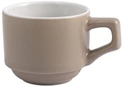 H&H Pengo 9001/6 Stone Ware Tazza Caffe Senza Piatto, 80 CC, Beige, Tortora