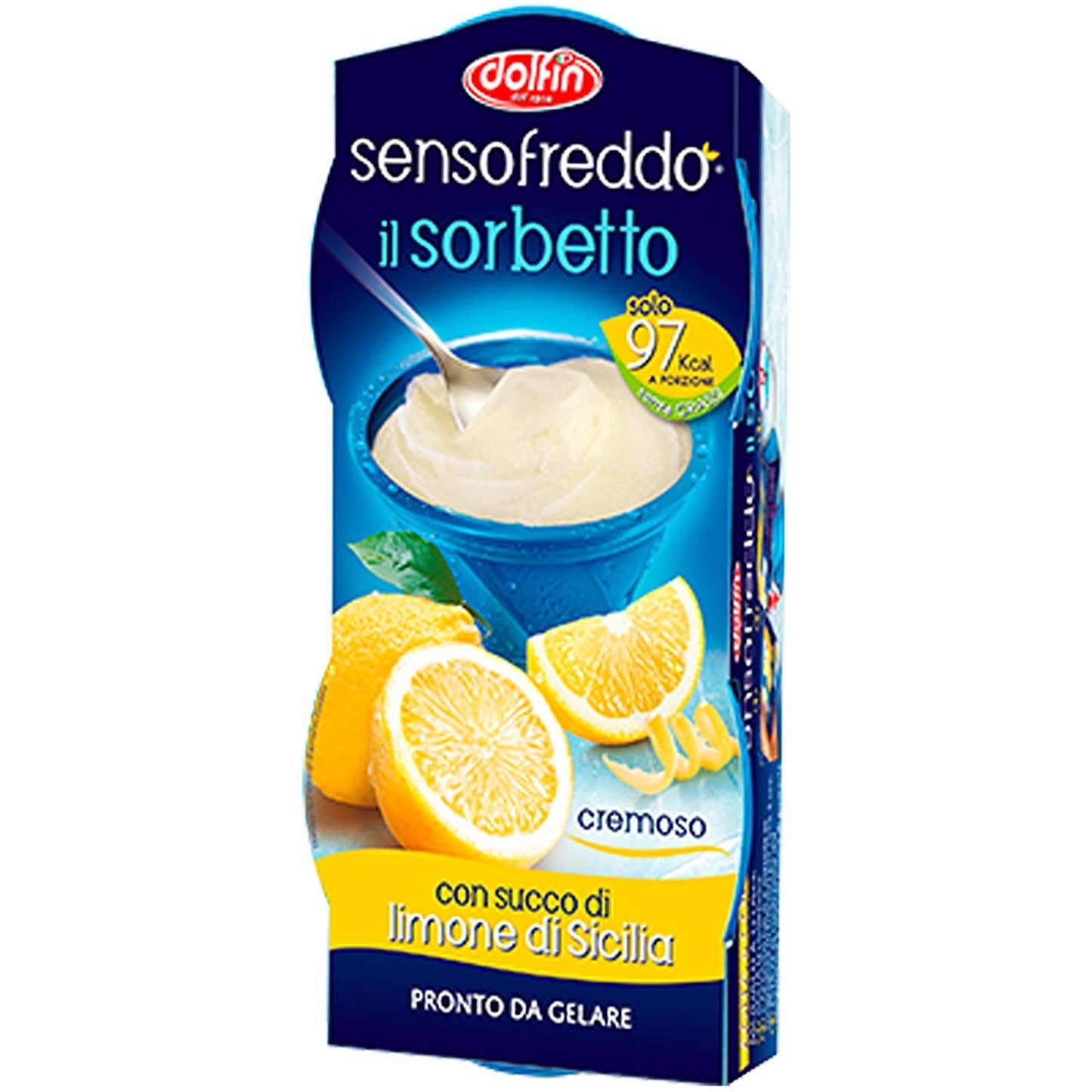 IL SORBETTO DOLFIN SUCCO DI LIMONE DI SICILA SENSOFREDDO GRANITA 2x100ML GELATO