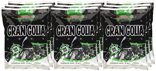 Golia Gran Golia Caramelle Gommose Morbide al Gusto di Liquirizia, Formato Scorta da 9 Buste da 180 gr Ciascuna