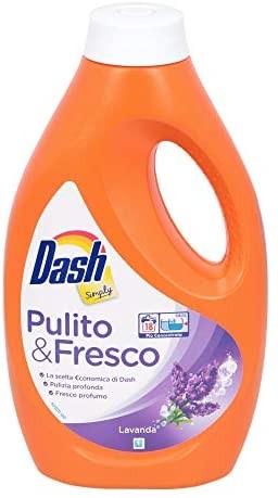 Dash Simply Pulito&Fresco Lavanda, Detersivo Liquido Lavatrice, 18 Lavaggi  - 990 Ml – Raspada