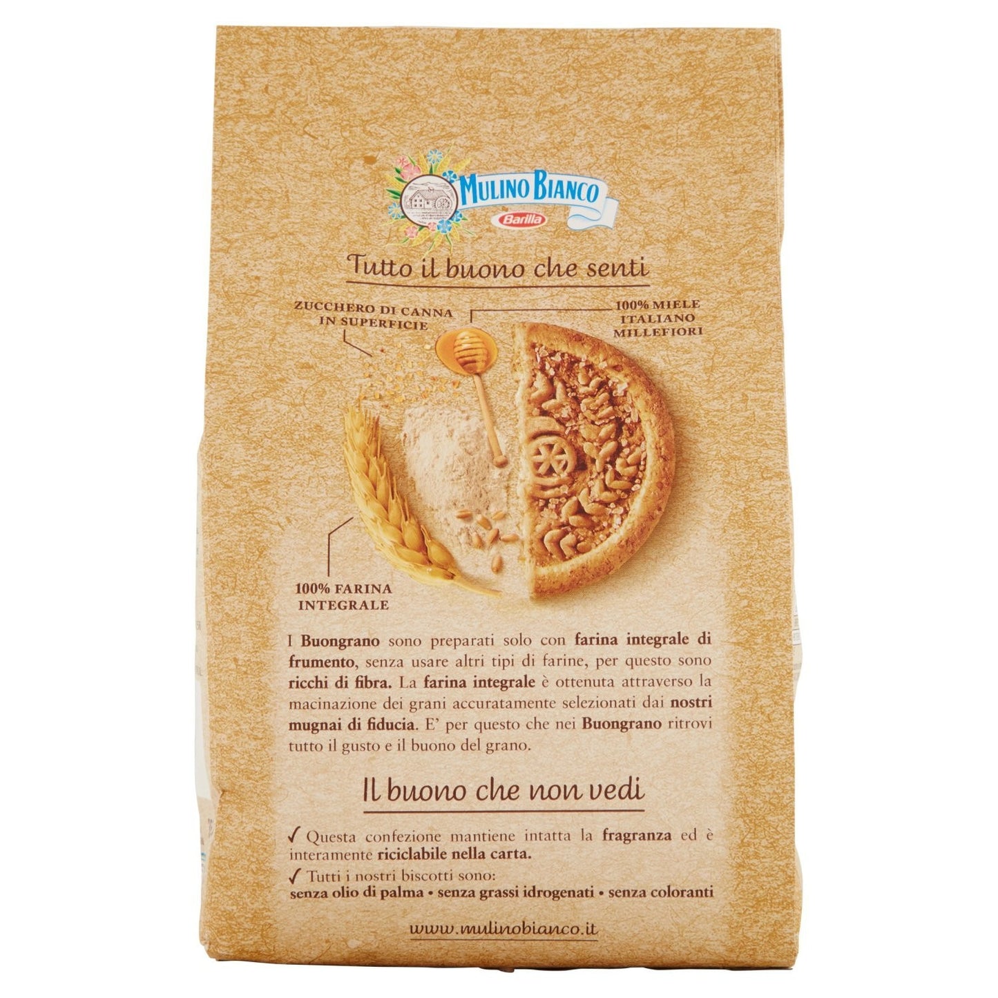 MULINO BIANCO 12 Confezioni biscotti frollini integrali buongrano 350gr