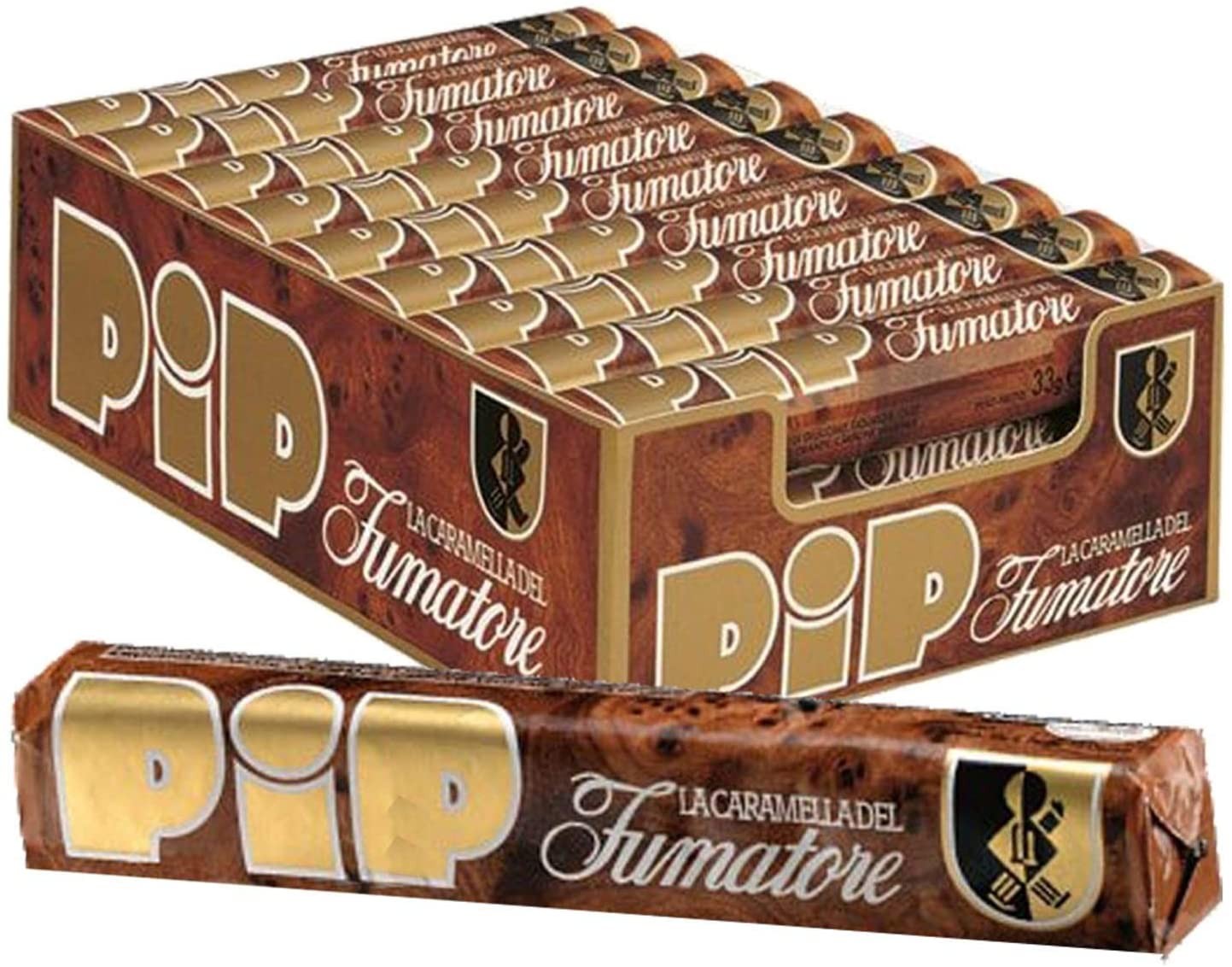 12 STICKS CARAMELLE PIP LE CARAMELLE DEL FUMATORE 33GR LIQUIRIZIA SIGARETTA FUMO