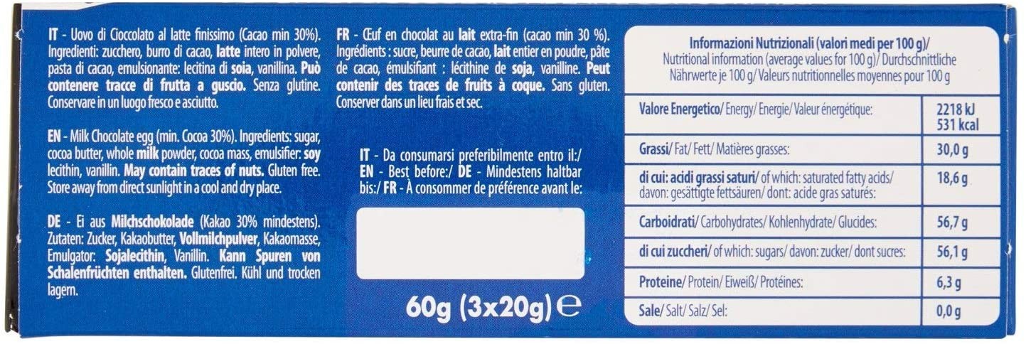 Dolfin Ovetti di Cioccolato al Latte con Sorpresa, 3 Pezzi