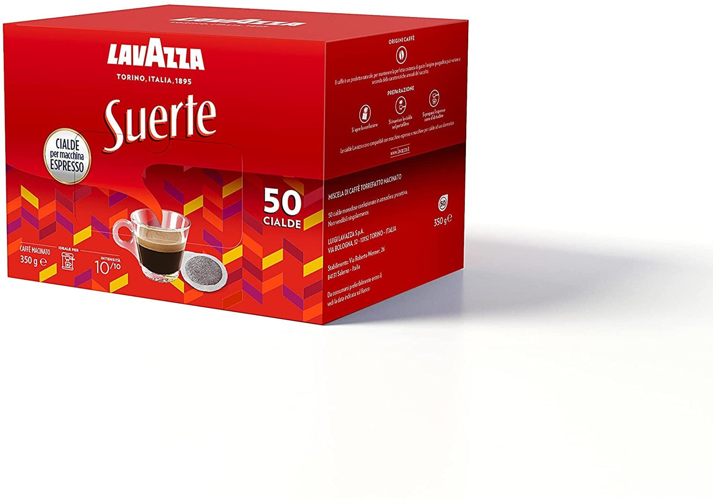 Lavazza Suerte - Caffè Macinato Espresso In Cialde in Carta, 1 Confezione da 50 Cialde