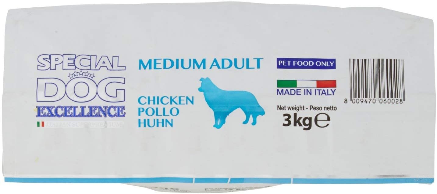 Monge Special Dog Alimento Completo per Cani Adulti di Taglia Media con Riso, Semi di Lino e Agrumi, 3kg