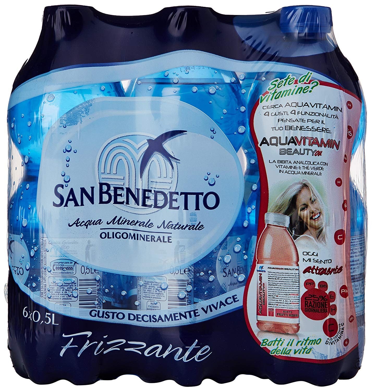 San Benedetto - Acqua Minerale Naturale Frizzante, 0.5L (Confezione da 6)