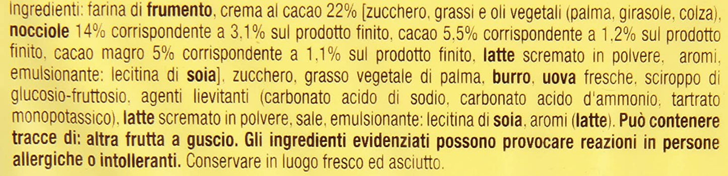 Mulino Bianco Crostatine con Crema al Cacao e Nocciole - Colazione e Snack Dolce per Merenda - 10 Crostatine (400 g)