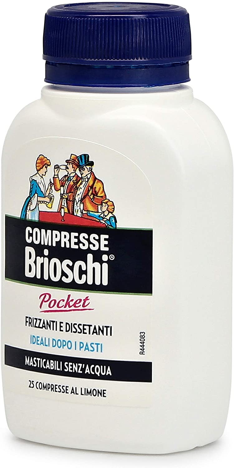 Brioschi - Compresse Effervescenti al Gusto di Limone - Digestivo Rinfrescante e Dissetante, Aiuta contro il Gonfiore e la Pesan